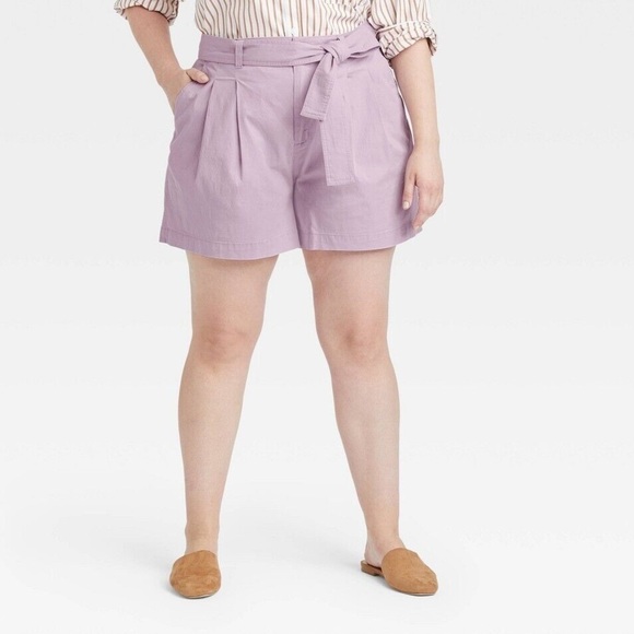 NWT Women's High-Rise Pleat Front Shorts - A New Day™ - Picture 2 of 5